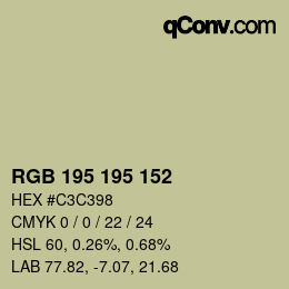 Color code: RGB 195 195 152 | qconv.com