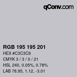 Color code: RGB 195 195 201 | qconv.com
