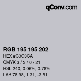 Código de color: RGB 195 195 202 | qconv.com