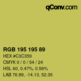 Color code: RGB 195 195 89 | qconv.com