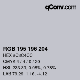 Código de color: RGB 195 196 204 | qconv.com