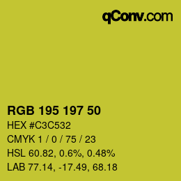 Color code: RGB 195 197 50 | qconv.com
