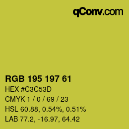 Color code: RGB 195 197 61 | qconv.com