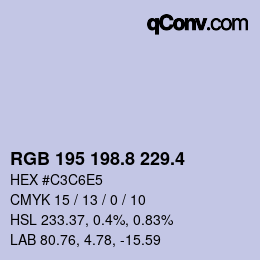 カラーコード: RGB 195 198.8 229.4 | qconv.com