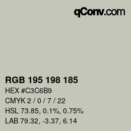 Farbcode: RGB 195 198 185 | qconv.com