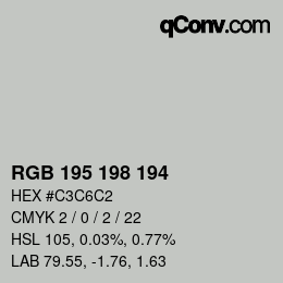 Farbcode: RGB 195 198 194 | qconv.com