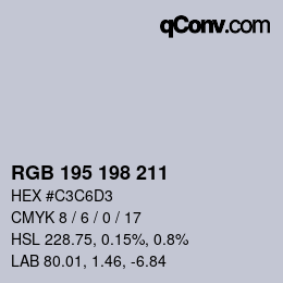 Color code: RGB 195 198 211 | qconv.com
