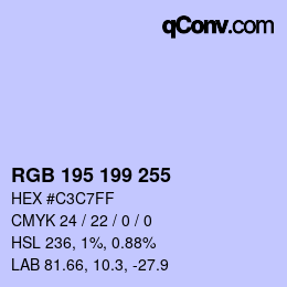 Color code: RGB 195 199 255 | qconv.com