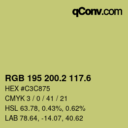 カラーコード: RGB 195 200.2 117.6 | qconv.com