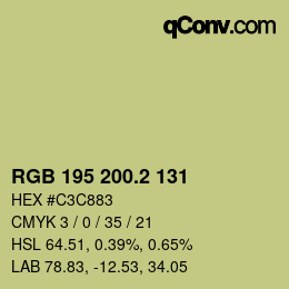 カラーコード: RGB 195 200.2 131 | qconv.com