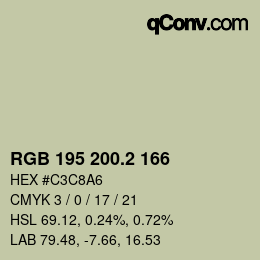 カラーコード: RGB 195 200.2 166 | qconv.com