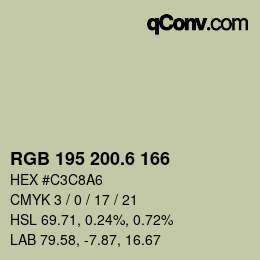 カラーコード: RGB 195 200.6 166 | qconv.com