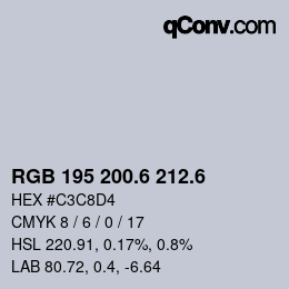 カラーコード: RGB 195 200.6 212.6 | qconv.com