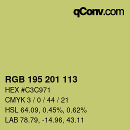 Color code: RGB 195 201 113 | qconv.com