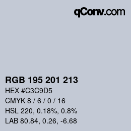 カラーコード: RGB 195 201 213 | qconv.com