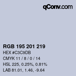 Color code: RGB 195 201 219 | qconv.com
