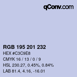颜色代码: RGB 195 201 232 | qconv.com
