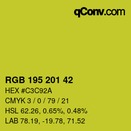 Code couleur: RGB 195 201 42 | qconv.com