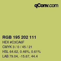 カラーコード: RGB 195 202 111 | qconv.com