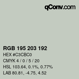 Código de color: RGB 195 203 192 | qconv.com