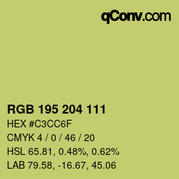 Color code: RGB 195 204 111 | qconv.com