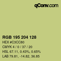 Código de color: RGB 195 204 128 | qconv.com
