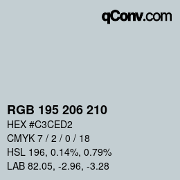 Código de color: RGB 195 206 210 | qconv.com