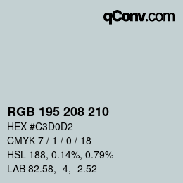 カラーコード: RGB 195 208 210 | qconv.com