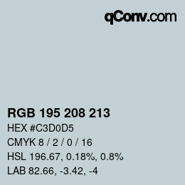 Código de color: RGB 195 208 213 | qconv.com