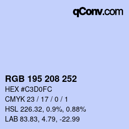 Código de color: RGB 195 208 252 | qconv.com