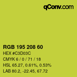 颜色代码: RGB 195 208 60 | qconv.com