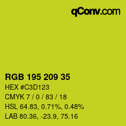 颜色代码: RGB 195 209 35 | qconv.com