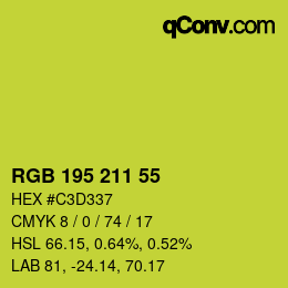 Farbcode: RGB 195 211 55 | qconv.com