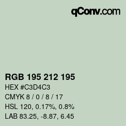 颜色代码: RGB 195 212 195 | qconv.com