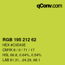 カラーコード: RGB 195 212 62 | qconv.com
