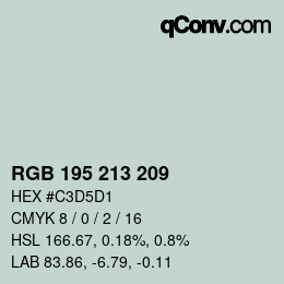 Farbcode: RGB 195 213 209 | qconv.com