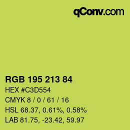 Color code: RGB 195 213 84 | qconv.com