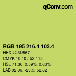 カラーコード: RGB 195 216.4 103.4 | qconv.com