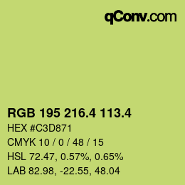 カラーコード: RGB 195 216.4 113.4 | qconv.com