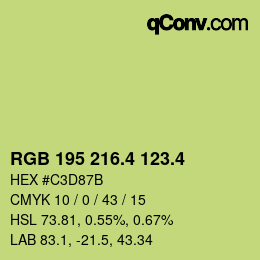 カラーコード: RGB 195 216.4 123.4 | qconv.com