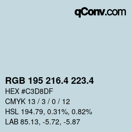 カラーコード: RGB 195 216.4 223.4 | qconv.com