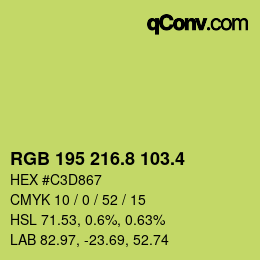 カラーコード: RGB 195 216.8 103.4 | qconv.com