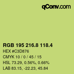 カラーコード: RGB 195 216.8 118.4 | qconv.com
