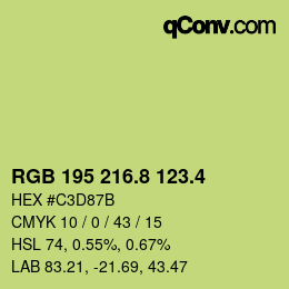 カラーコード: RGB 195 216.8 123.4 | qconv.com