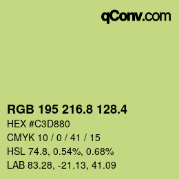 カラーコード: RGB 195 216.8 128.4 | qconv.com