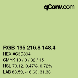 カラーコード: RGB 195 216.8 148.4 | qconv.com