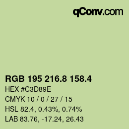 カラーコード: RGB 195 216.8 158.4 | qconv.com