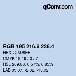 カラーコード: RGB 195 216.8 238.4 | qconv.com