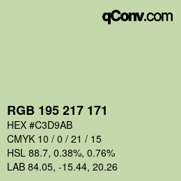 颜色代码: RGB 195 217 171 | qconv.com