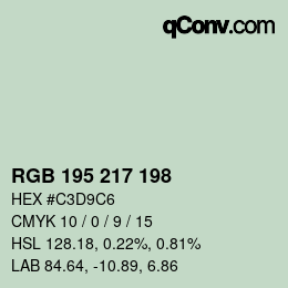 Code couleur: RGB 195 217 198 | qconv.com